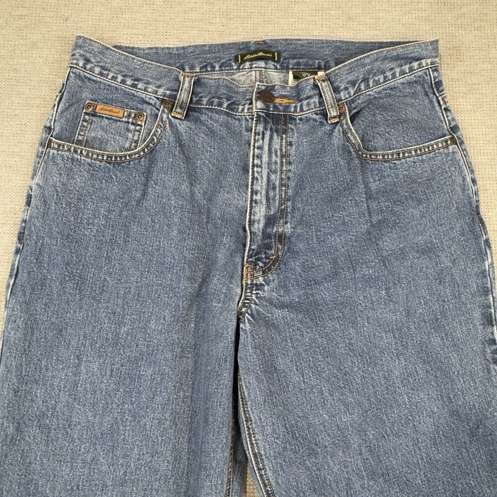 Eddie Bauer Cropped Jeans Womens Petite 12 Relaxed Fit Blue Denim 100% Cotton - Picture 3 of 14